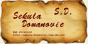 Sekula Domanović vizit kartica